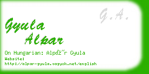 gyula alpar business card
